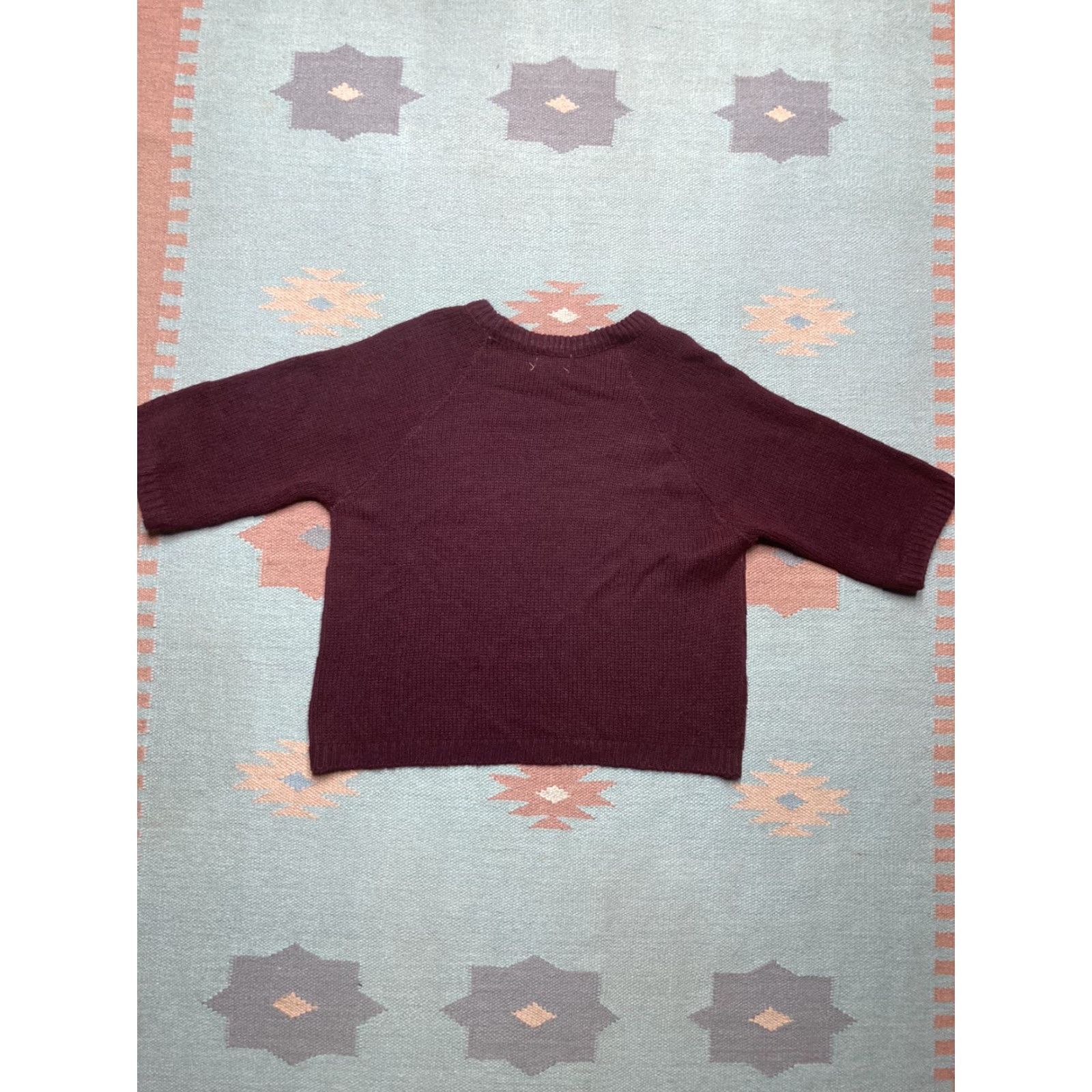 Sears VINTAGE Sears Knit Sweater Orlon Acrylic Red Maroon Half Sleeve Large Boxy (60s) Mens L Size L / US 10 / IT 46 - 4 Thumbnail