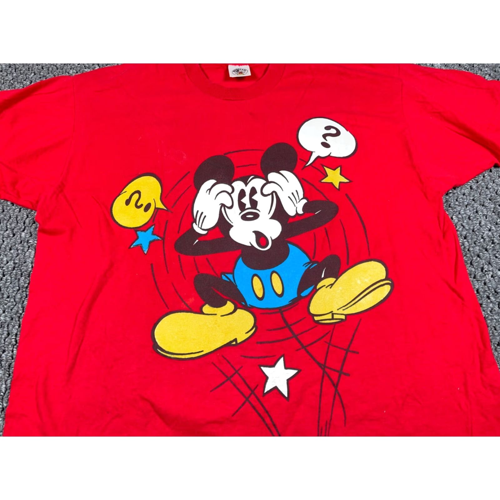 Vintage Mickey Mouse Co. T-Shirt Adult Large / One Size Red 90s Big Print Vintage Disney Shirt Mens Size US L / EU 52-54 / 3 - 4 Thumbnail