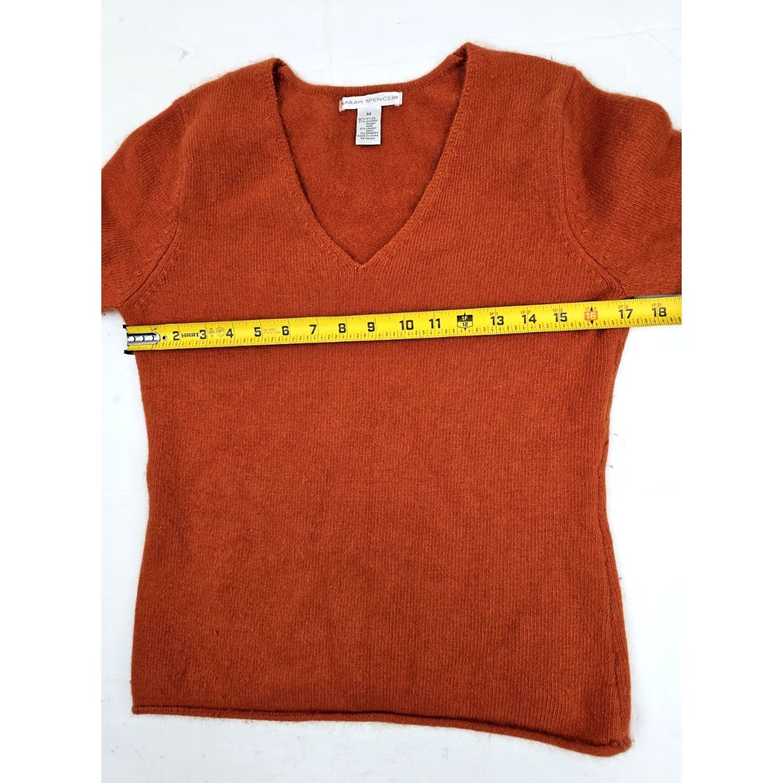 Vintage Sarah Spencer Pullover Sweater Women M – Orange Size M / US 6-8 / IT 42-44 - 4 Thumbnail