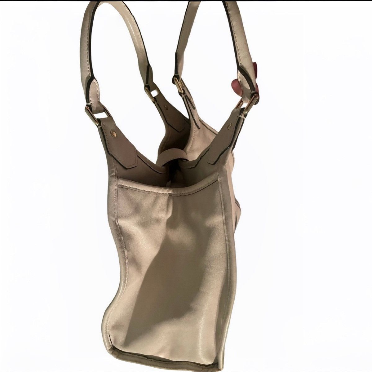 Michael Kors Cream MICHAEL KORS Ivory Soft Leather Shoulder Gold Hardware Size ONE SIZE - 7 Thumbnail