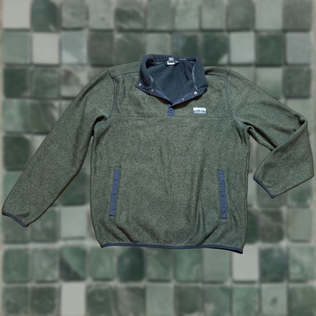 Eddie Bauer Eddie Bauer Sweatshirt Jacket Mens M Dark Green Long Sleeve Pullover Pullover Shirt Size US M / EU 48-50 / 2 - 1 Thumbnail