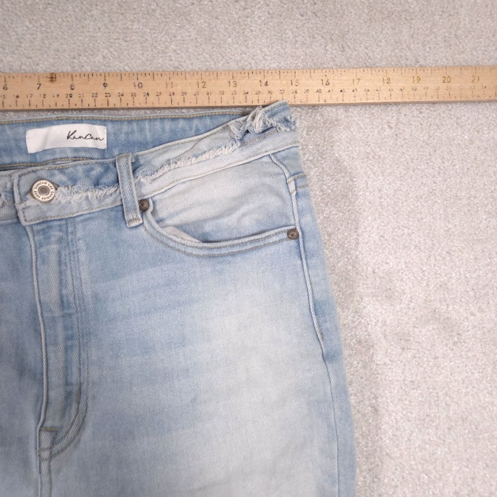Vintage KanCan Jeans Womens 13/30 Blue Light Wash High Rise Distressed Ankle Jeans, Regular, Denim, 30 Inseam, 26 Inseam? Size 34" / US 12 / IT 48 - 7 Thumbnail