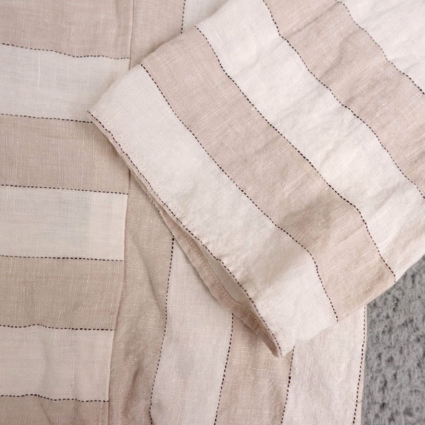Soft Surroundings Soft Surroundings Shirt Womens Large White Striped 3/4 Sleeve Linen Blouse Size L / US 10 / IT 46 - 6 Thumbnail