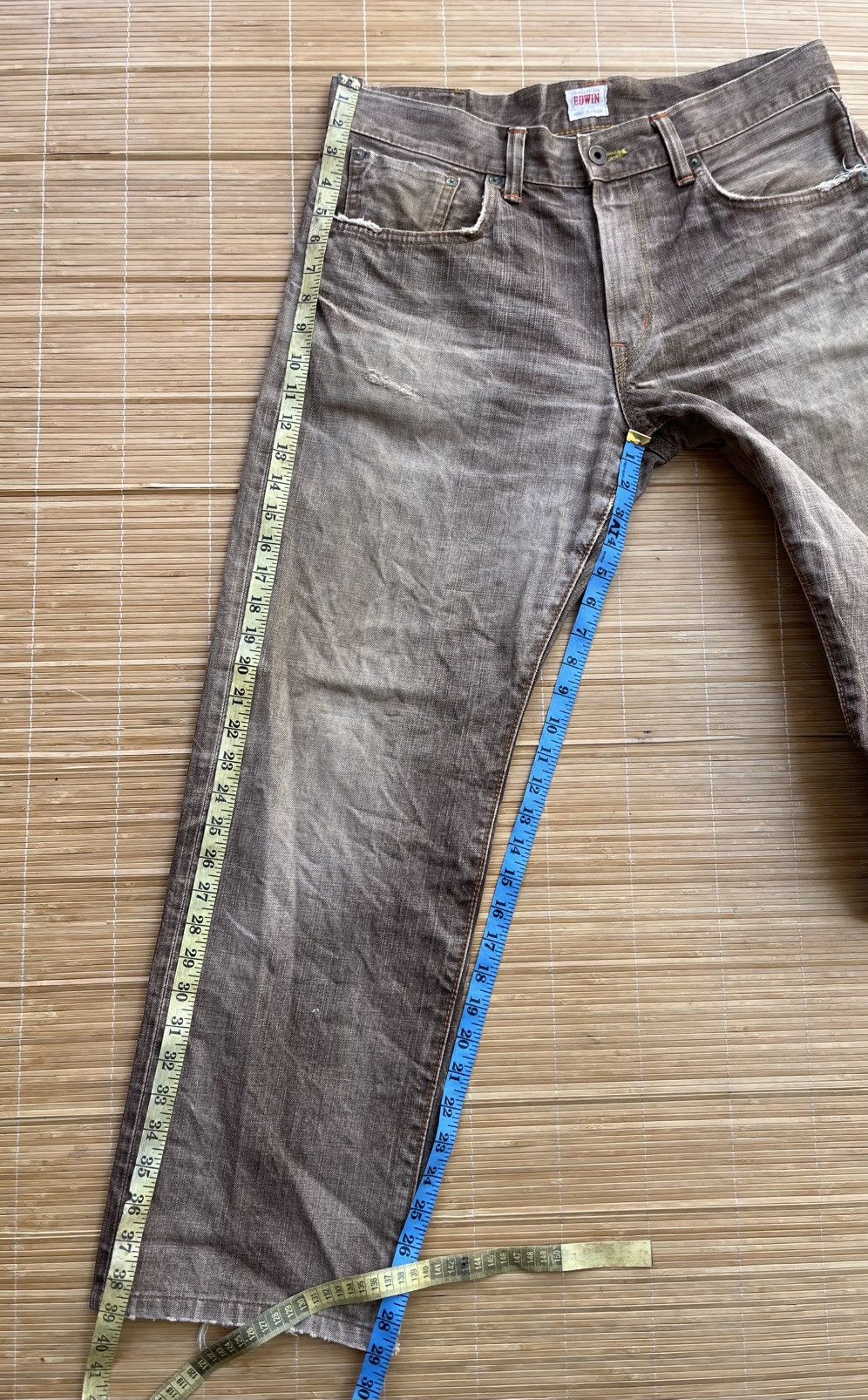 Edwin Vintage Edwin 505zx selvedge denim distress Size US 35 - 23 Thumbnail
