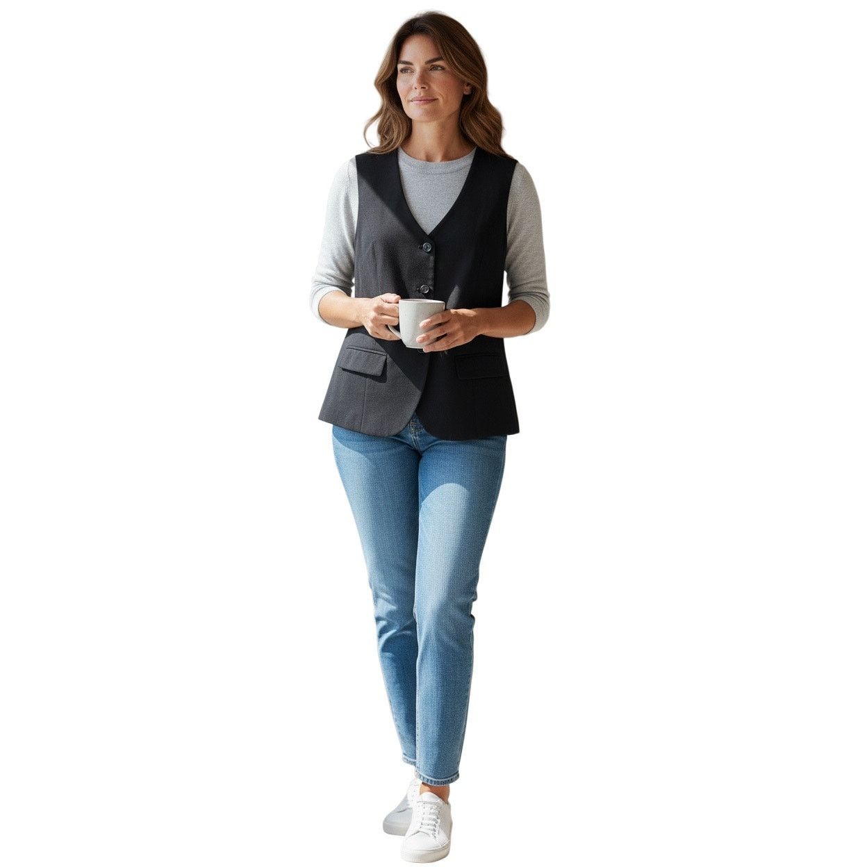 The Unbranded Brand A New Day Women’s Carefree Crepe Vest Size Large Black Size L / US 10 / IT 46 - 2 Thumbnail