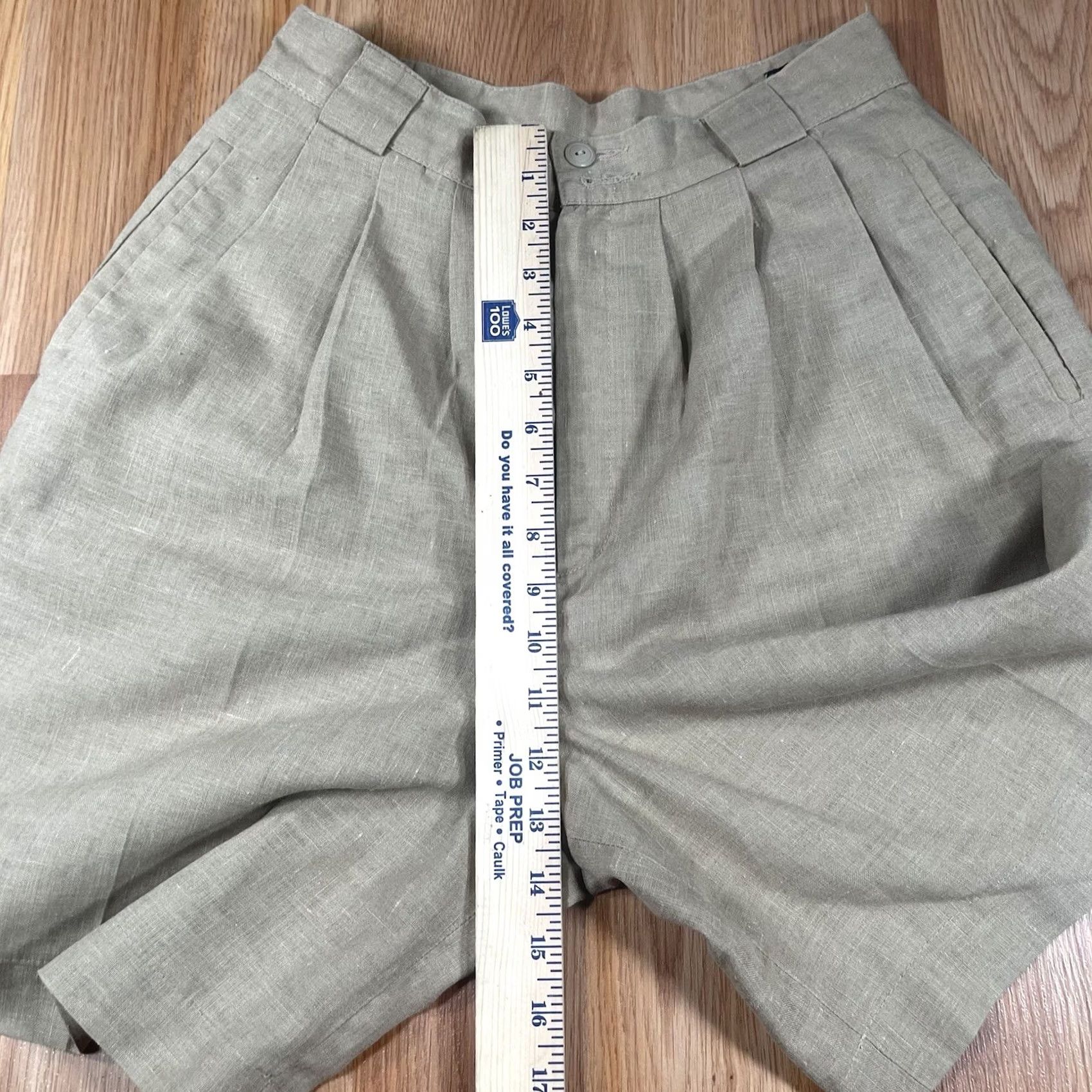 Vintage Giorgio Sant’ Angelo Shorts Womens Sz 10P Linen Blend Khaki Chino Slacks Pants Flat Front Pockets Casual History: 90s? (not applicable) Size 32" / US 10 / IT 46 - 5 Thumbnail