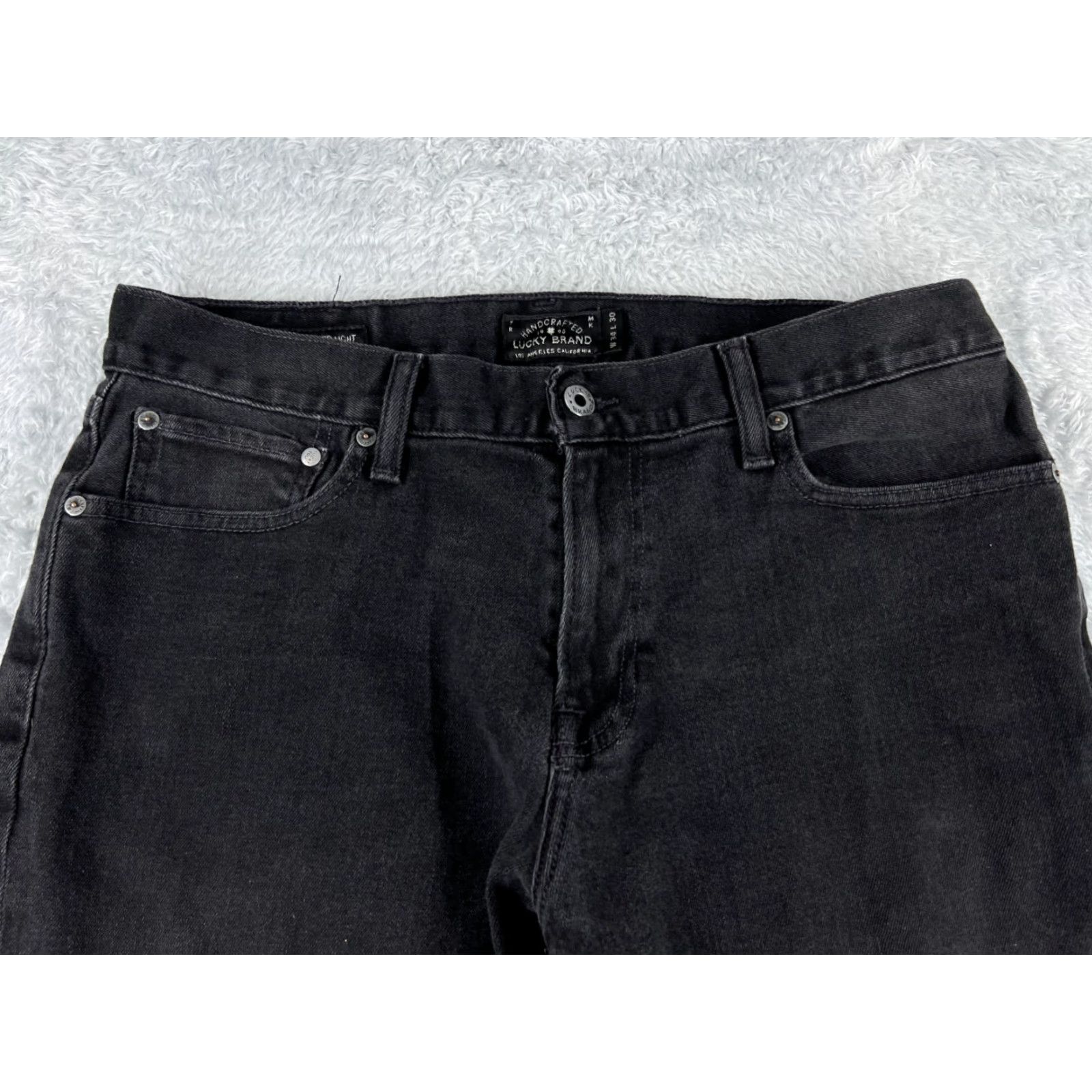Lucky Brand Lucky Brand Jeans Men 34 Black Denim Straight Cotton Blend Stretch 34x27 Casual Regular 5-Pocket Design Mens Jeans Size US 34 / EU 50 - 4 Thumbnail