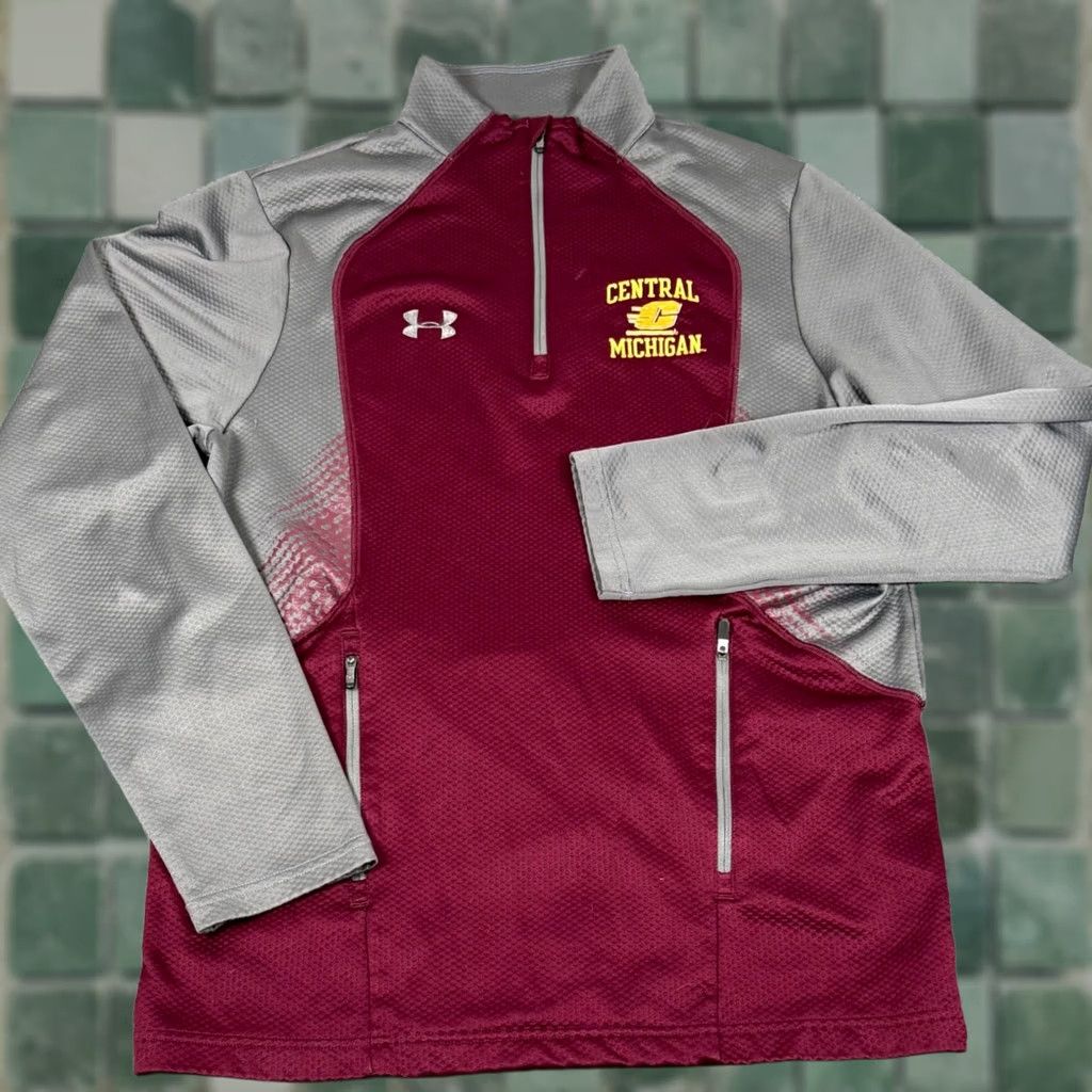 Under Armour Under Armour Quarter Zip Pullover Central Michigan Gray Maroon Ladies M Sweatshirt Kinship NCAA CMU Size M / US 6-8 / IT 42-44 - 1 Thumbnail