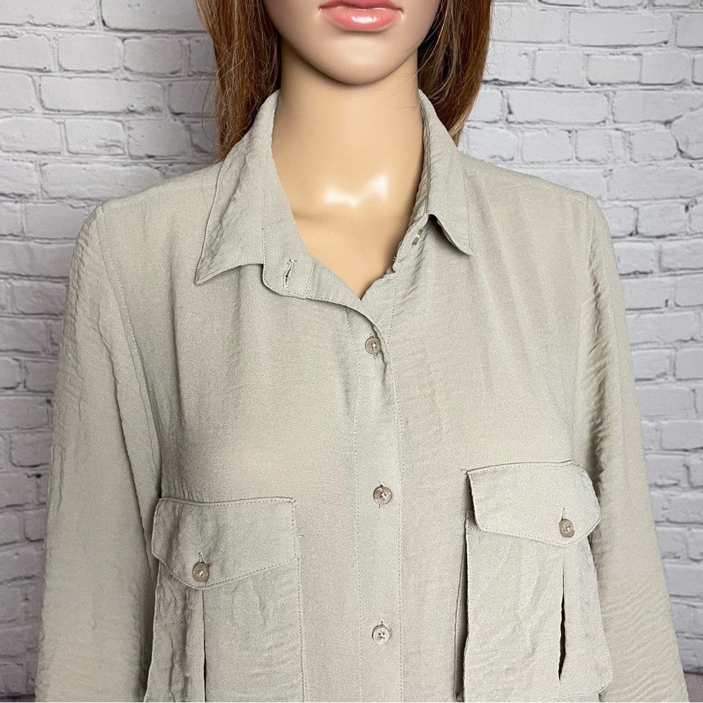 Cheap Monday Cheap Monday Grey Wrinkled Long Sleeve Shirt Size M Size M / US 6-8 / IT 42-44 - 2 Thumbnail