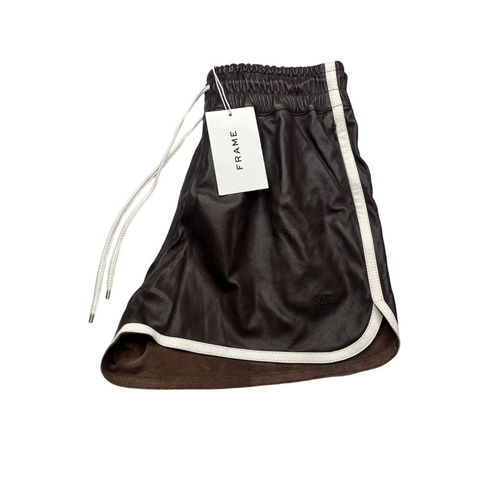 9-49 FRAME Men's Gym Shorts 100% Lamb Leather Brown XL