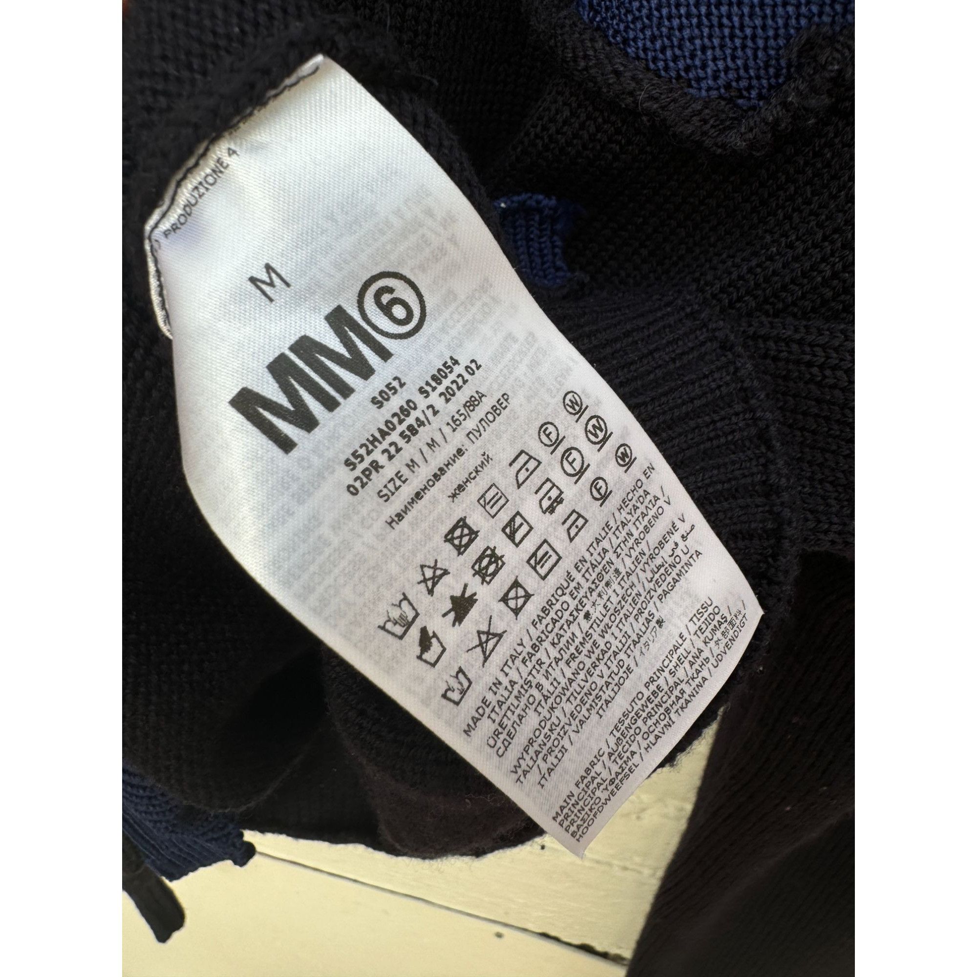 Maison Margiela Navy Wool Sweater with Distressed Detailing Size M / US 6-8 / IT 42-44 - 5 Thumbnail