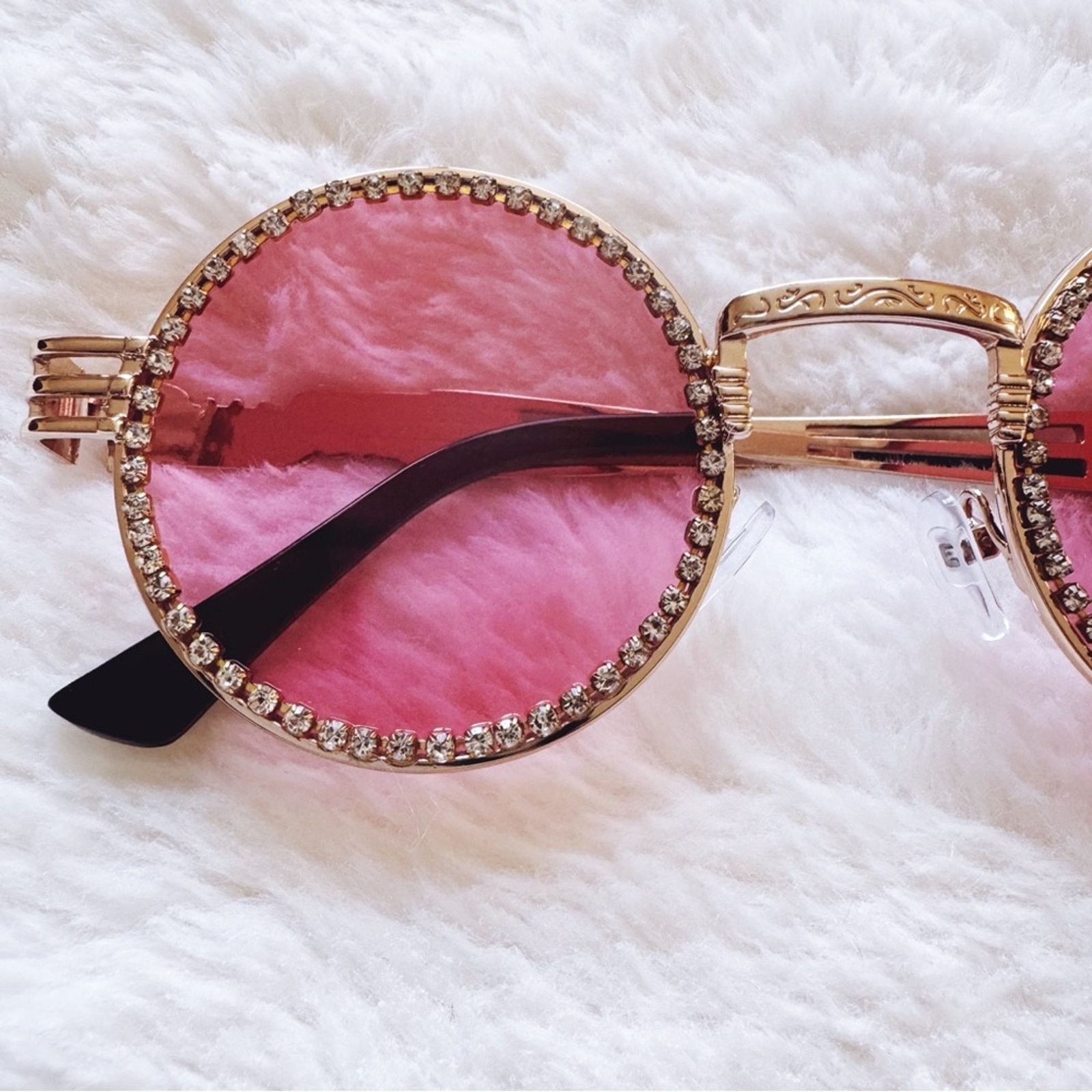 Other Kate Clear Pink Round Sunglasses Size ONE SIZE - 3 Thumbnail