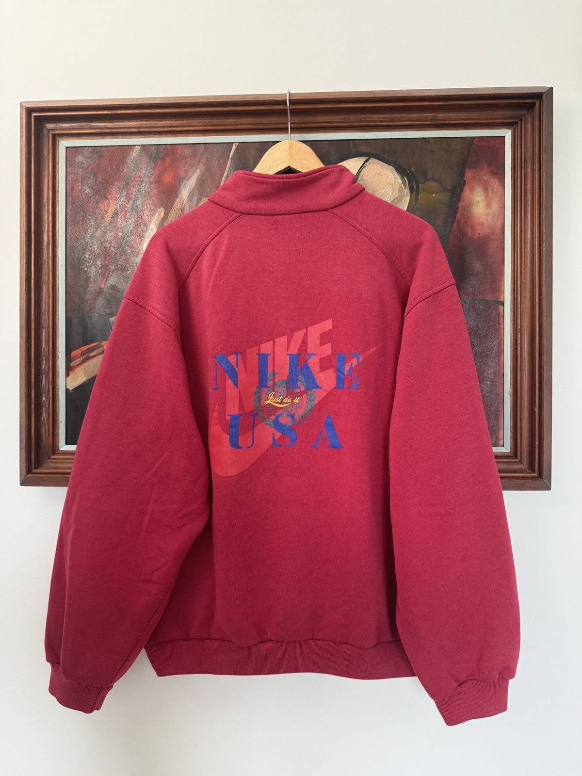 Nike Nike Vintage 90s Mini Swoosh 1/4 Zip Red Streetwear Hype Size US L / EU 52-54 / 3 - 1 Thumbnail