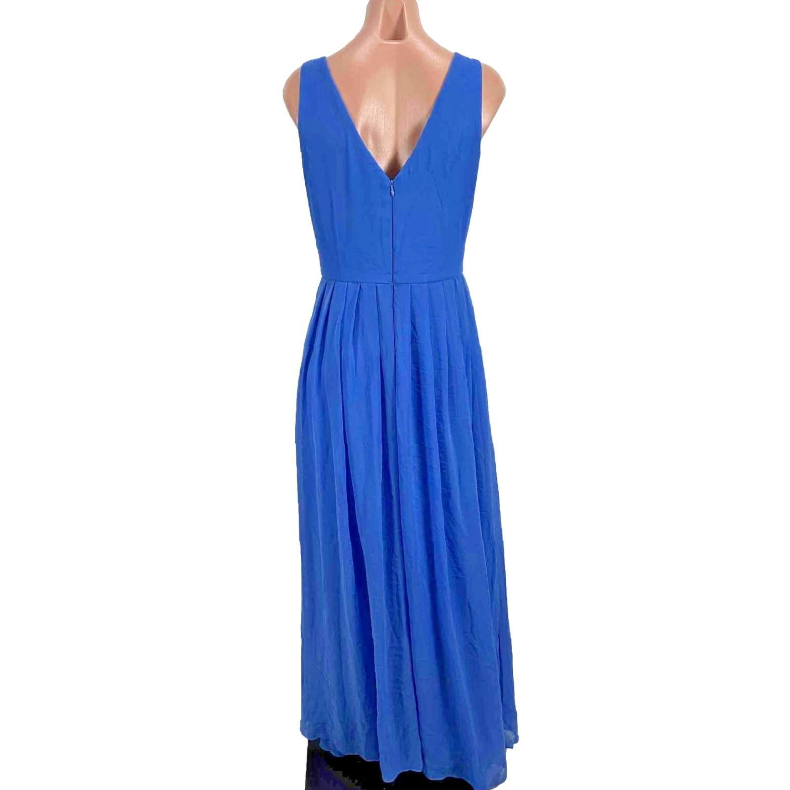 VINTAGE Xscape Dress Beaded Sequin Empire Waist Low Back Dress Perriwinkle  Blue 10 Prom Evening Women