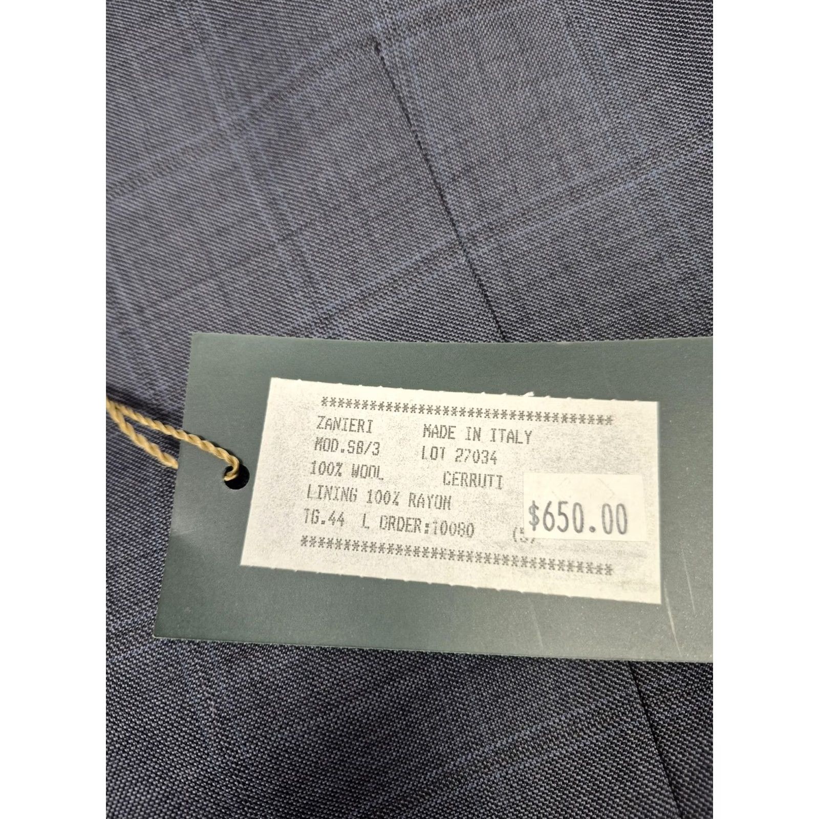 Vintage Zanieri Suit Mens 44 Long Gray Wool Super 110s Cerruti 38x37 Italy NWT FLAW Size 44R - 5 Thumbnail