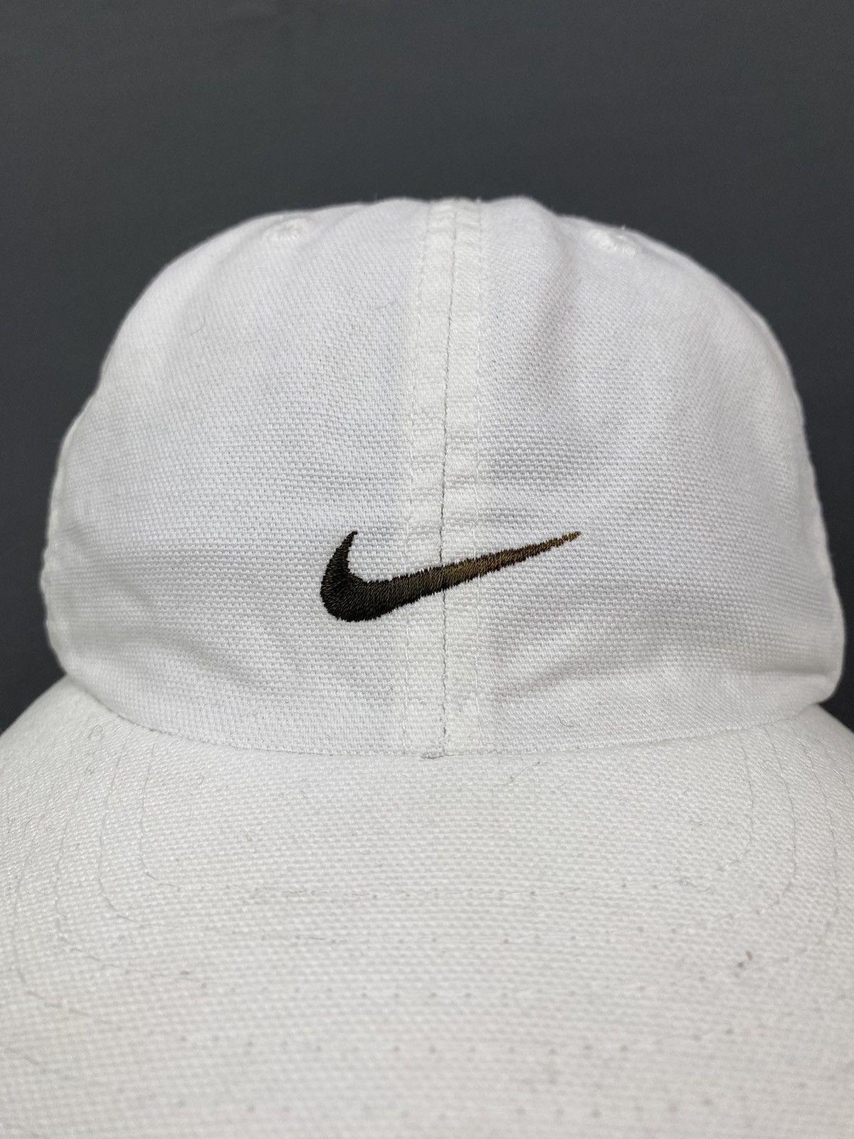 Nike 1990’s Vintage Nike Big Swoosh 6 Panel Strap Back Cap Size ONE SIZE - 3 Thumbnail