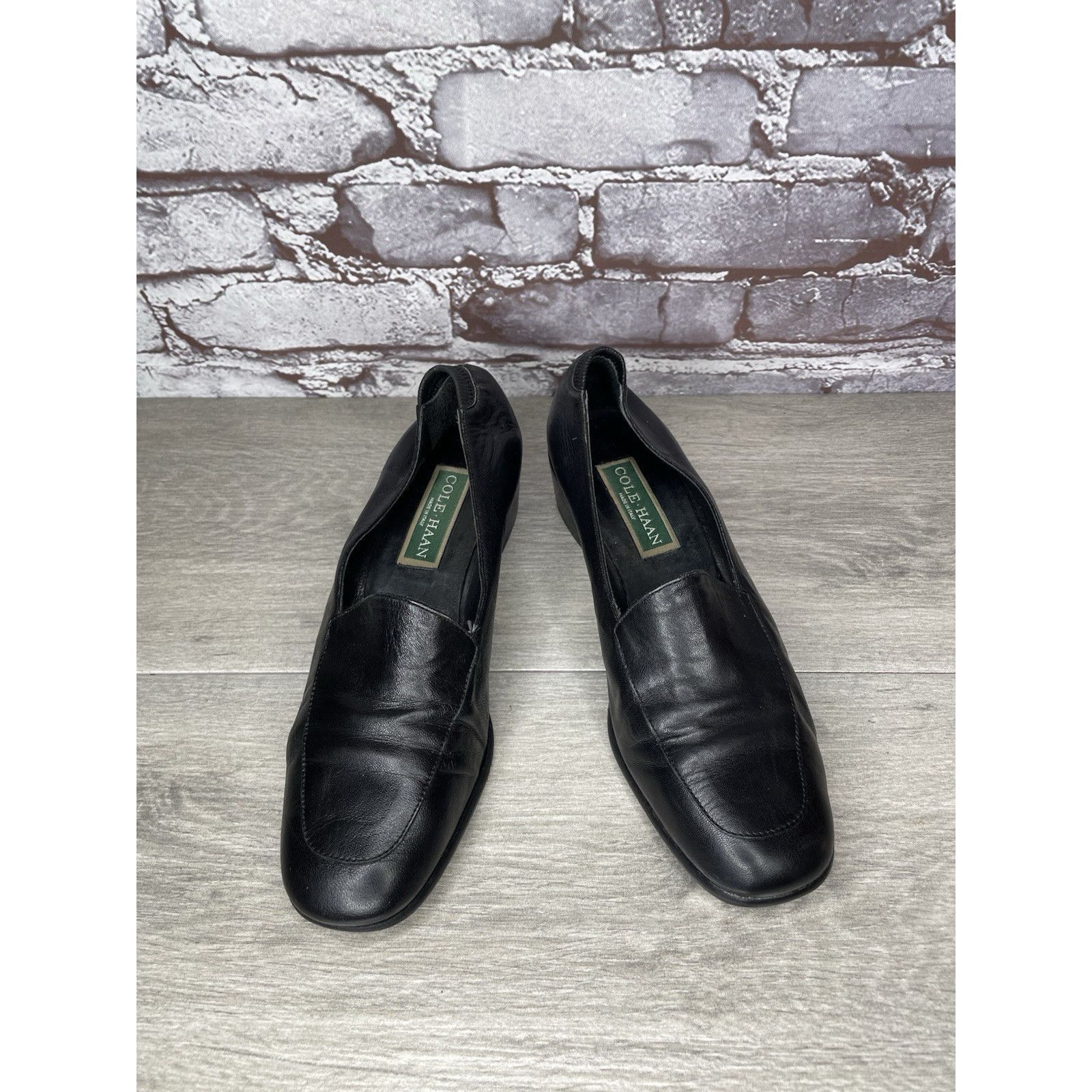 Cole Haan Cole Haan Black Leather Heel Italy Italian Loafers Shoes Wom Size US 8 / IT 38 - 2 Thumbnail