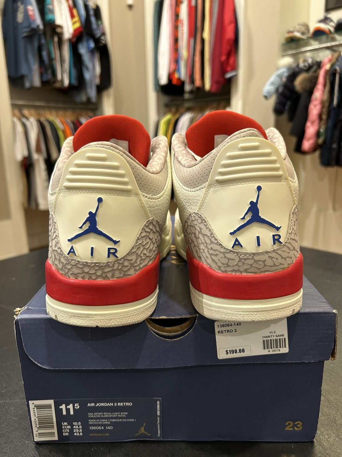 Jordan Brand Jordan 3 Retro ‘International Flight’ Size US 11.5 / EU 44-45 - 3 Thumbnail
