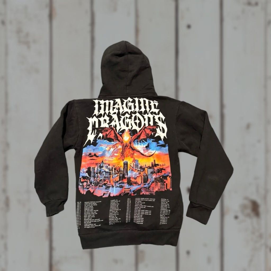 Vintage Authentic Imagine Dragons Hoodie Mens Small Black Loom World Official Tour 2024 Size US S / EU 44-46 / 1 - 1 Thumbnail