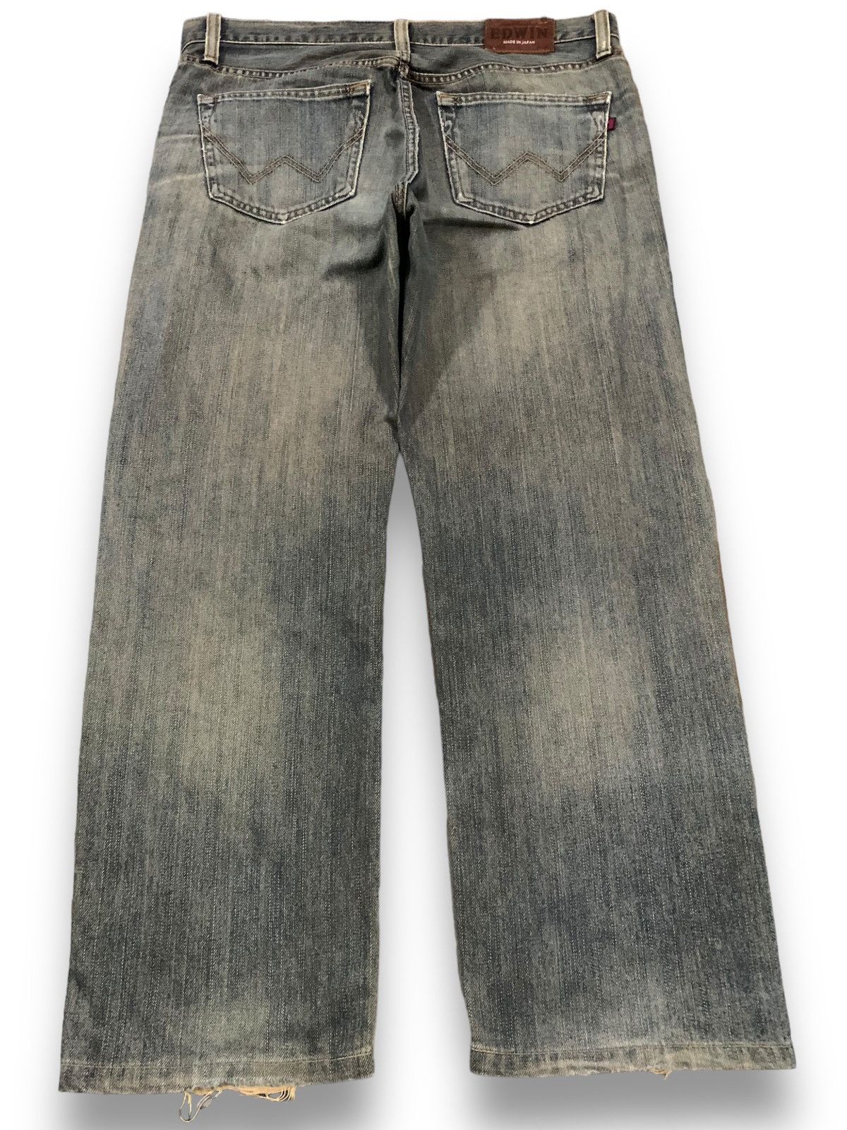 Edwin Vintage Y2K Edwin 403 Yellow Mud Wash Loose Distressed Jeans Size US 35 - 2 Thumbnail