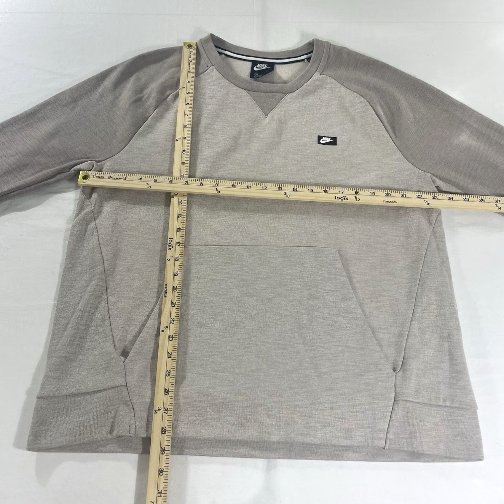 Nike Nike Men's XL Sweatshirt Nike Sportswear Crewneck Pullover Beige Desert Sand Heather/Pumice 928465-008 Size US XL / EU 56 / 4 - 3 Thumbnail