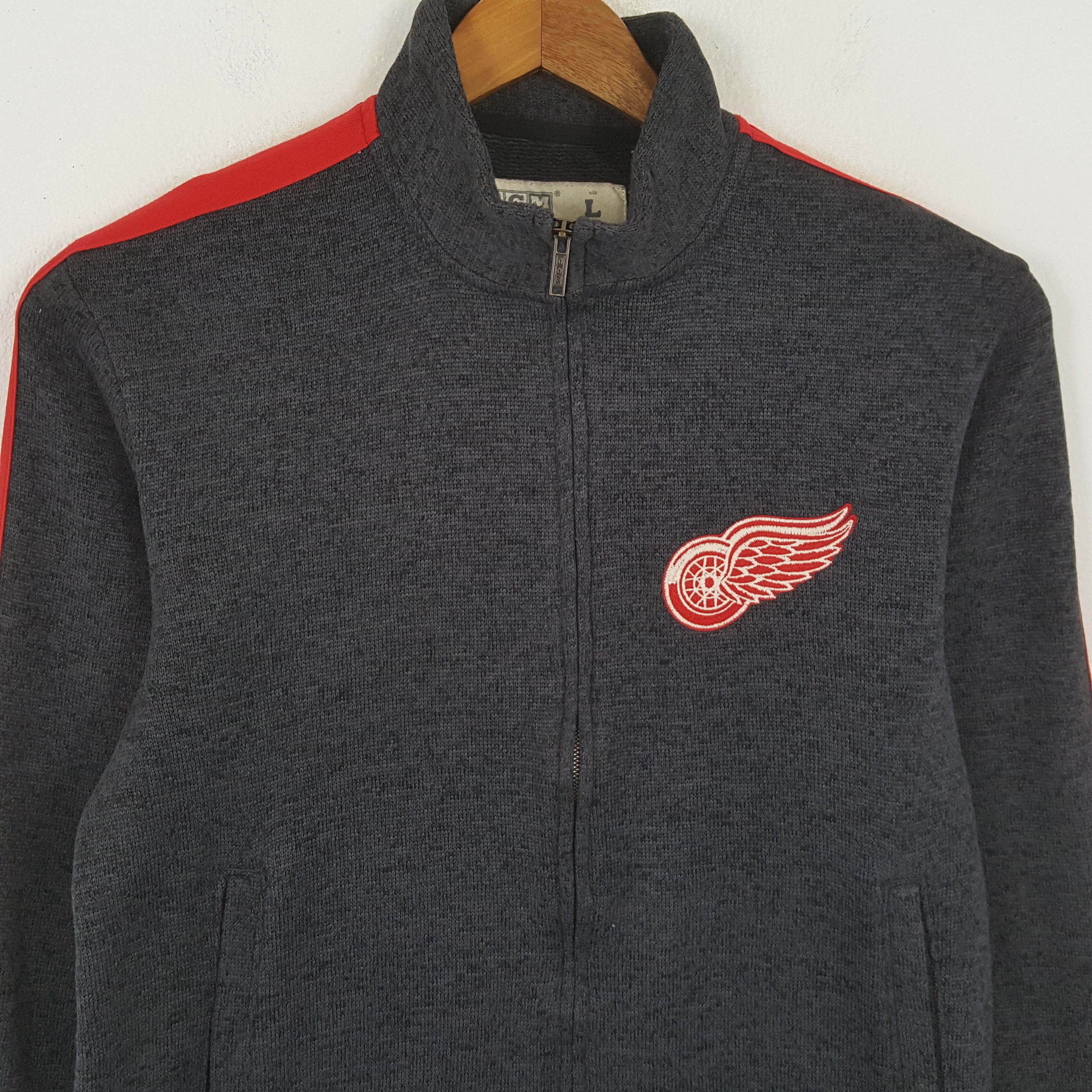 NHL × Vintage Vintage CCM Detroit Red Wings NHL Team Sweater Jacket Size US L / EU 52-54 / 3 - 2 Thumbnail