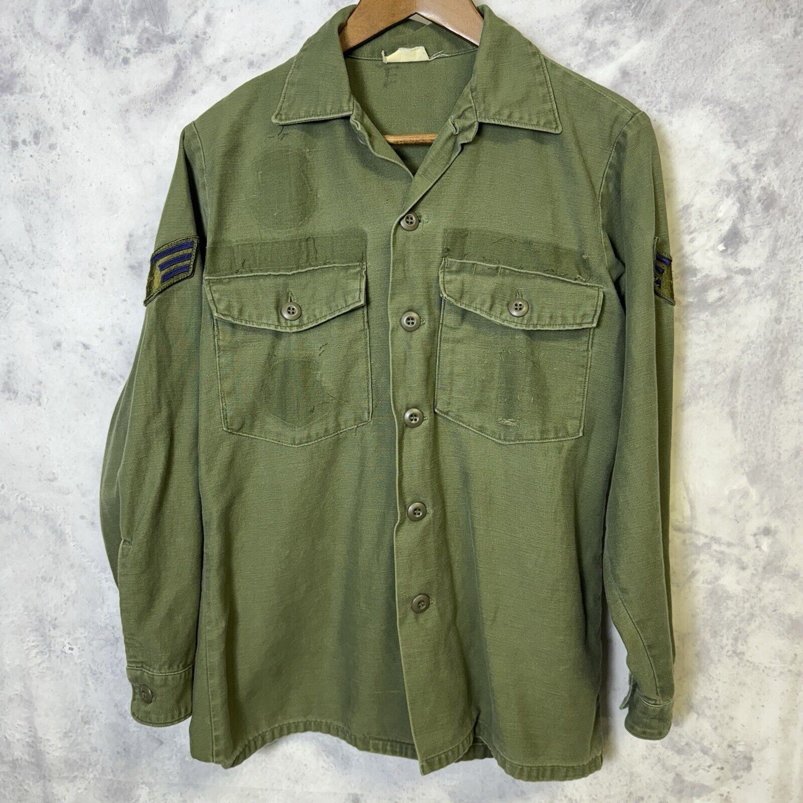 Vintage Vintage OG-107 Sateen Military Shirt Mens Medium Green Butto Size US M / EU 48-50 / 2 - 1 Thumbnail
