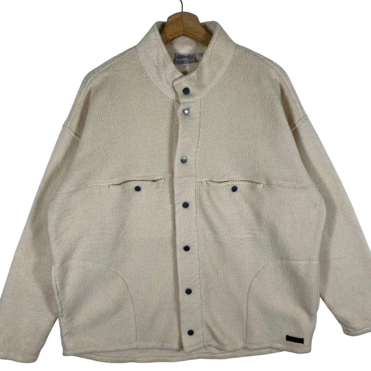 Gramicci Vintage Gramicci Fleece Button Jacket L Size Cream Colour Size US L / EU 52-54 / 3 - 4 Thumbnail