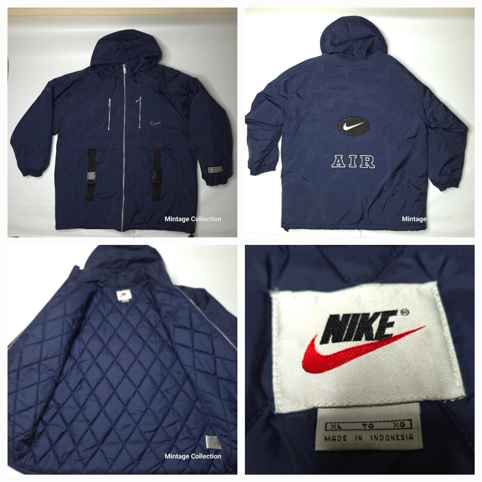 VINTAGE NIKE AIR NYLON HOODED INSULATED WINDBREAKER JACKET