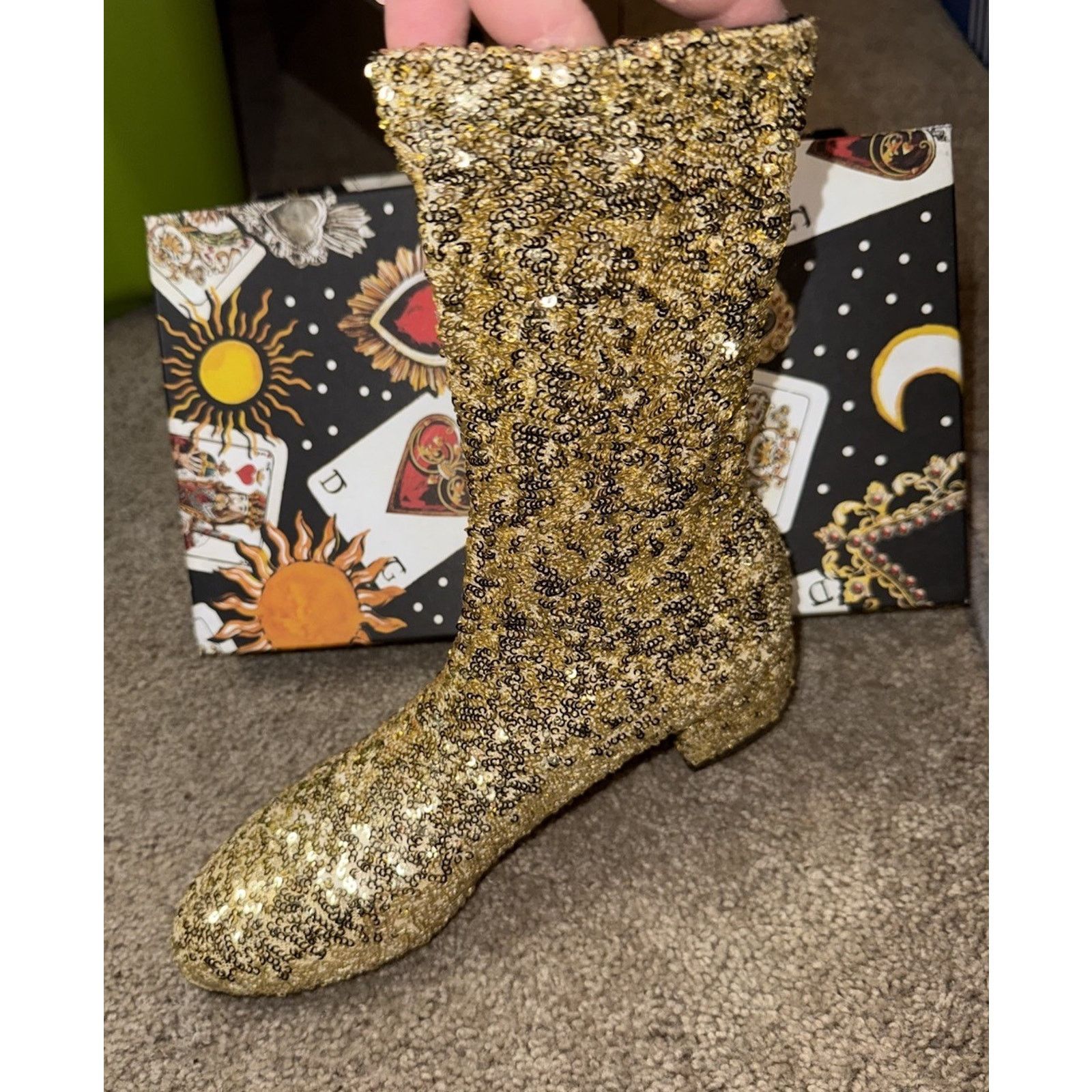 Dolce & Gabbana $1,275 DOLCE & GABBANA Sequin Sock Boots 35.5 eu Brand Nib Size US 5.5 / IT 35.5 - 1 Thumbnail
