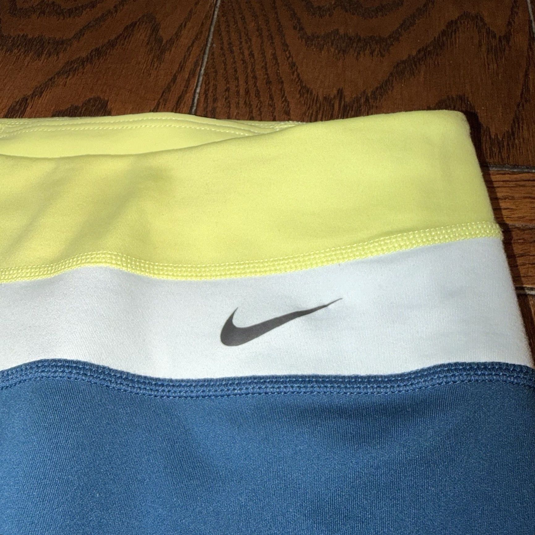 Nike Nike Colorblock Leggings Womens Small Blue Lime Just Do It CJ2450 Retro Style Size 28" / US 6 / IT 42 - 3 Thumbnail