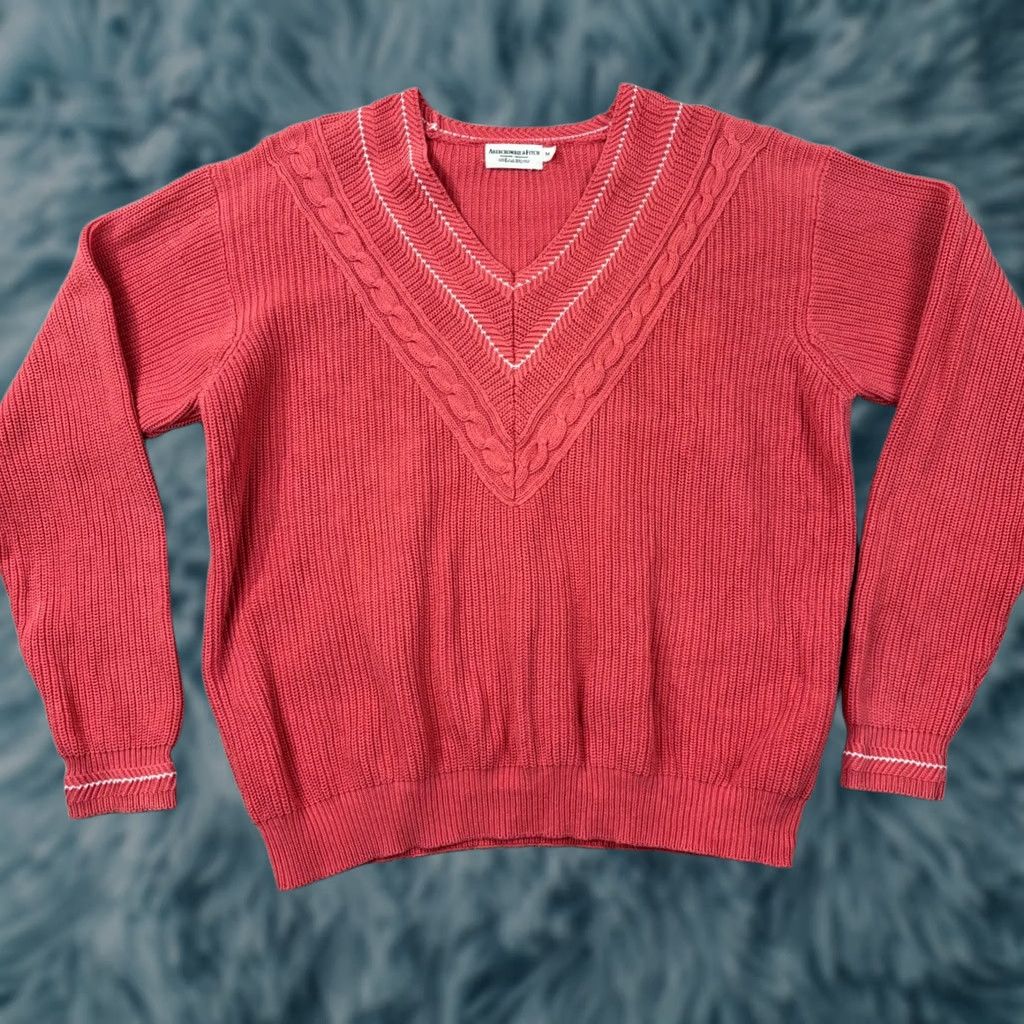 Abercrombie & Fitch Abercrombie & Fitch Vintage Cable Knit Sweater Red Coral Women M Size M / US 6-8 / IT 42-44 - 1 Thumbnail