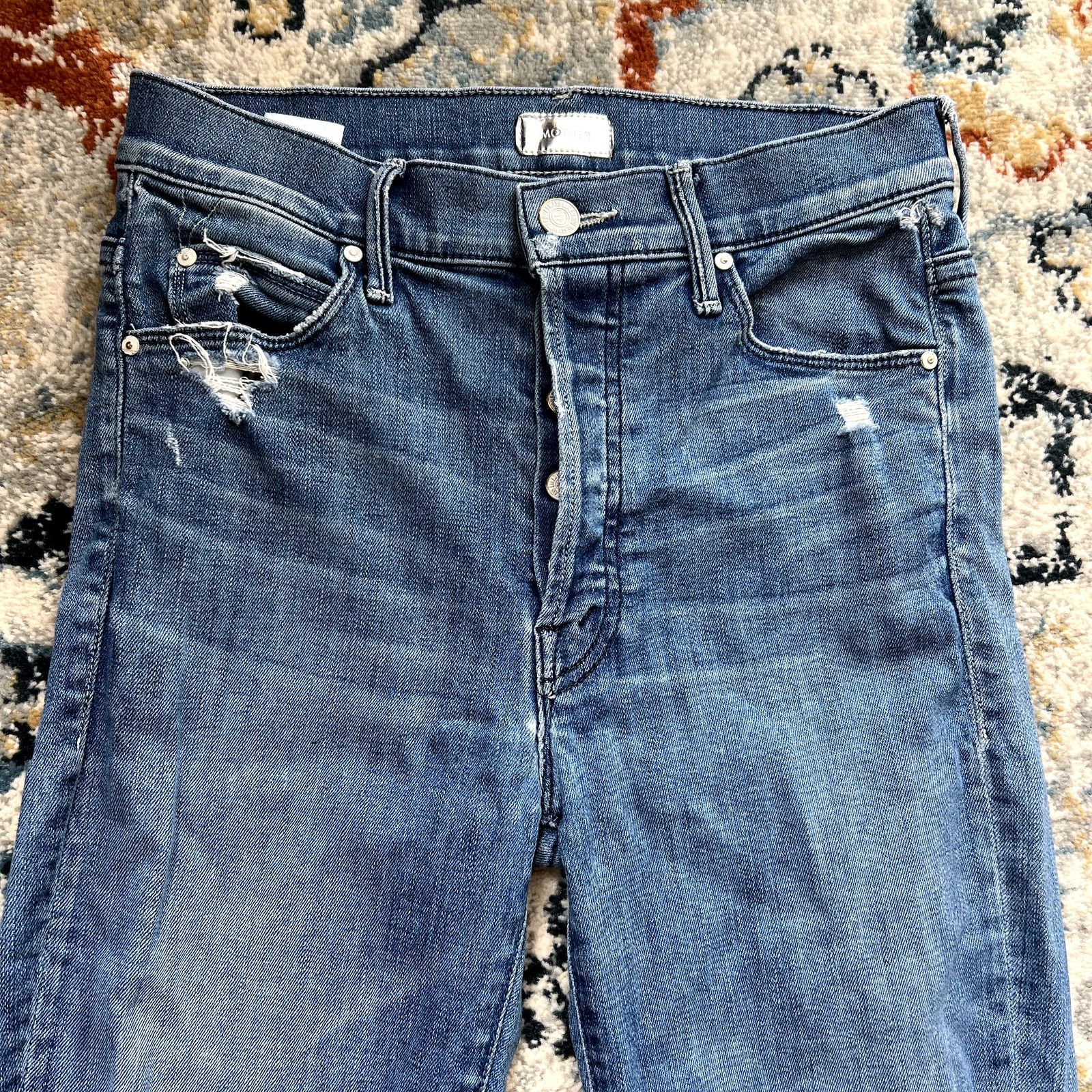 MOTHER Mother The Stunner Ankle Fray Graffiti Girl jeans size 26 Size 26" / US 2 / IT 38 - 4 Thumbnail