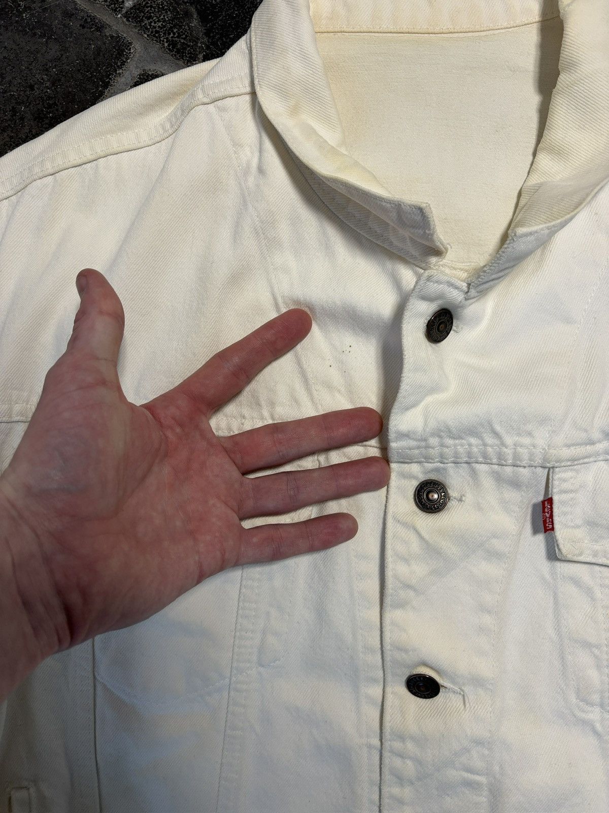 Levi's 1990s Vintage Levi's Denim Jacket White Jean Jacket Size US S / EU 44-46 / 1 - 6 Thumbnail
