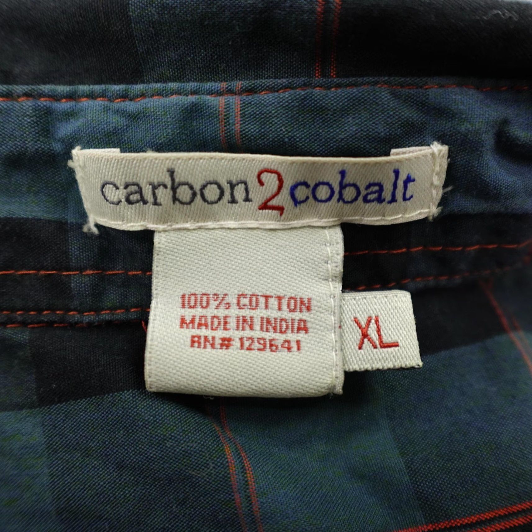 Carbon2Cobalt Carbon 2 Cobalt Shirt Mens XL Green Blue Plaid Long Sleeve Button-Up Outdoors Size US XL / EU 56 / 4 - 7 Thumbnail