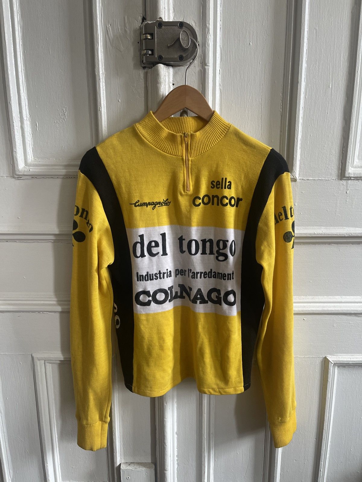 image of Italian Designers x Vintage Italian Cycling Jersey in Yellow, Men's (Size Small)