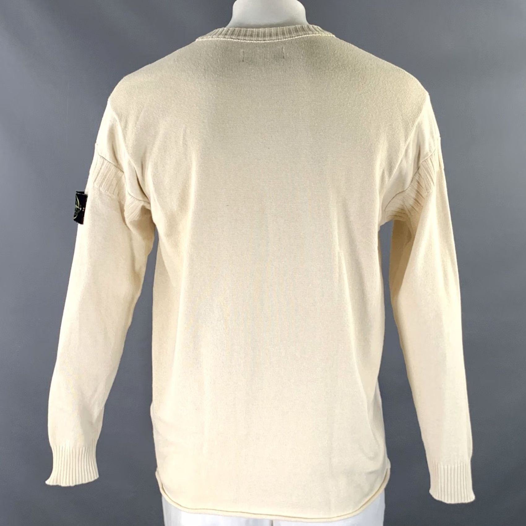 Stone Island STONE ISLAND Pullover Knitted Cotton Ribbed Cream Size XL Size US XL / EU 56 / 4 - 4 Thumbnail