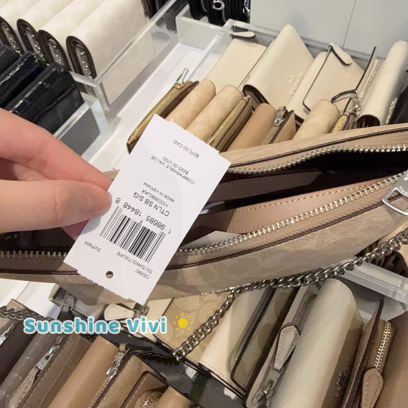 Coach NWT Coach Caitlin Shoulder Bag CEK80 Silver/Sand/Taupe Size ONE SIZE - 5 Thumbnail