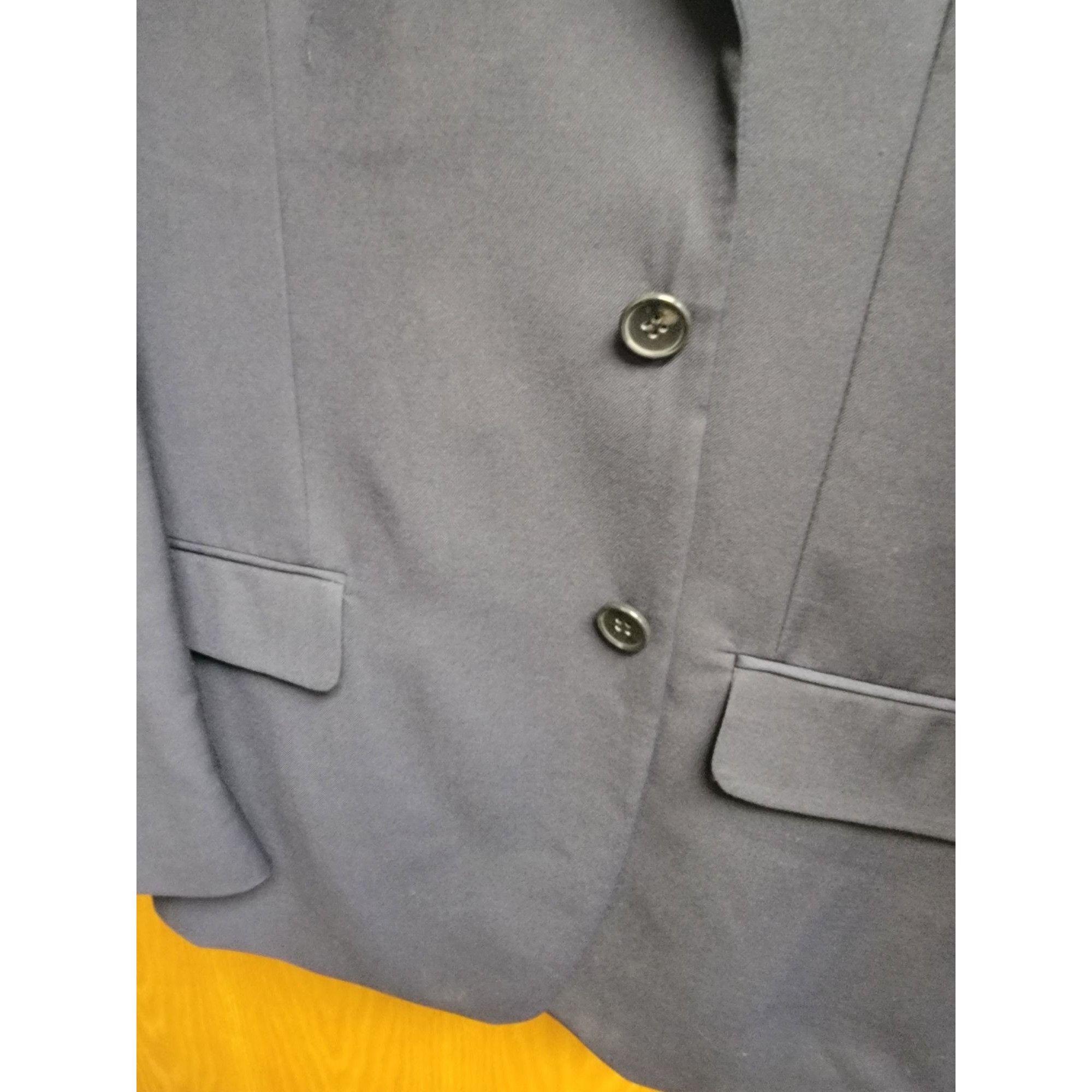 Other Mens Navy Blue Classic 2-Button Suit Polyester & Rayon Unhem Size 42R - 9 Thumbnail