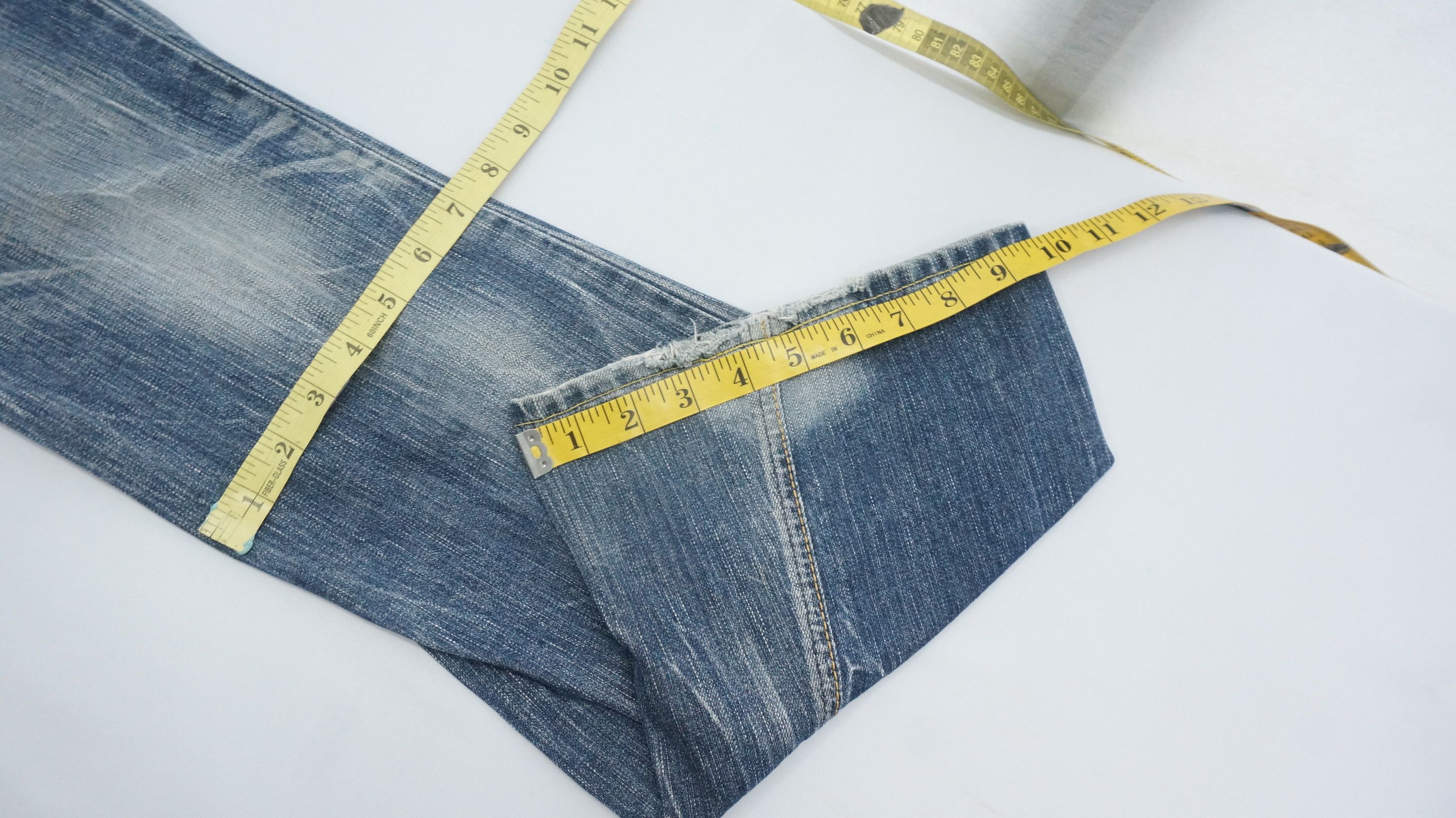 Japanese Brand 🔥 Flared EDWIN Bluetrip Yellow Stitch Ladies Rare Size 29" - 14 Thumbnail