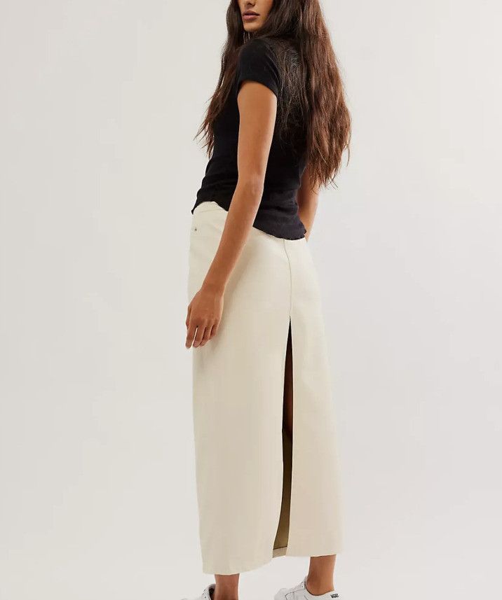 Free People Free People City Slicker Faux Leather Maxi Skirt Nilla Cream Size 25" / US 0 / IT 36 - 2 Thumbnail