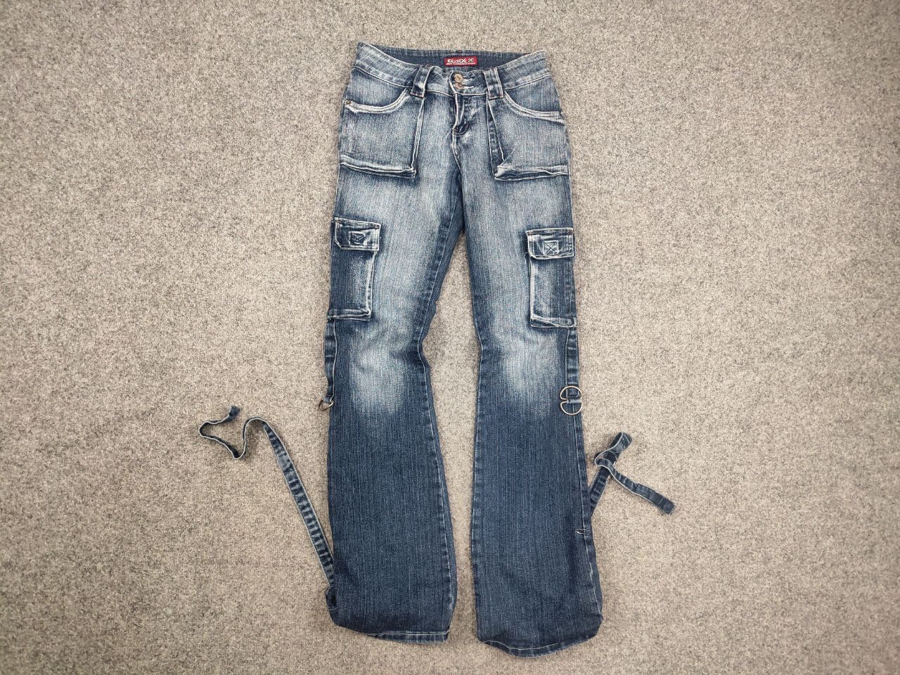 If Six Was Nine Vintage eclix le Grand Bleu Y2K Cargo Flared Stopped Jeans Size US 30 / EU 46 - 7 Thumbnail