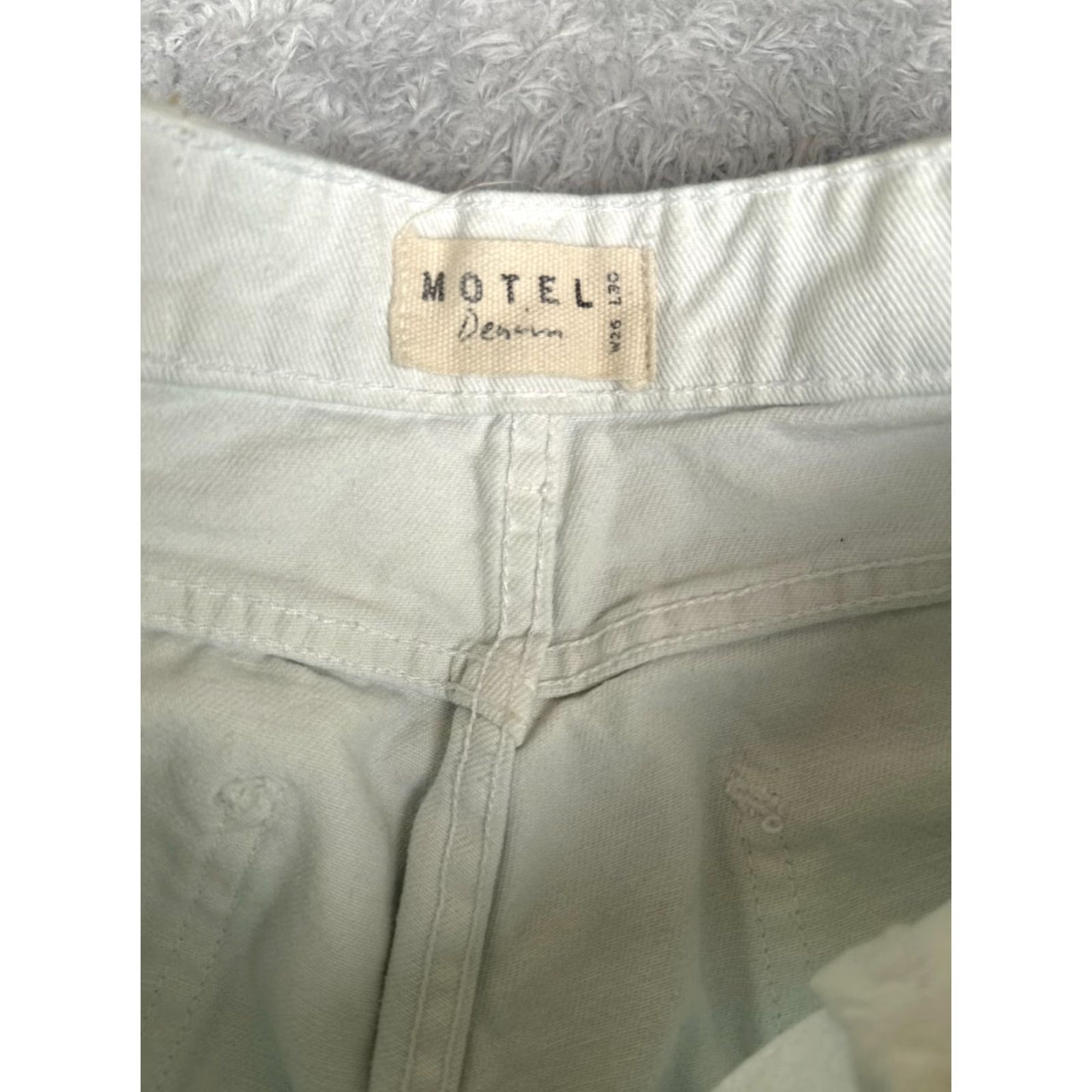 Vintage Motel Jeans Womens Blue Denim 26 30x29 Mid Rise Wide Leg 100% Cotton Distressed Size 26" / US 2 / IT 38 - 7 Thumbnail