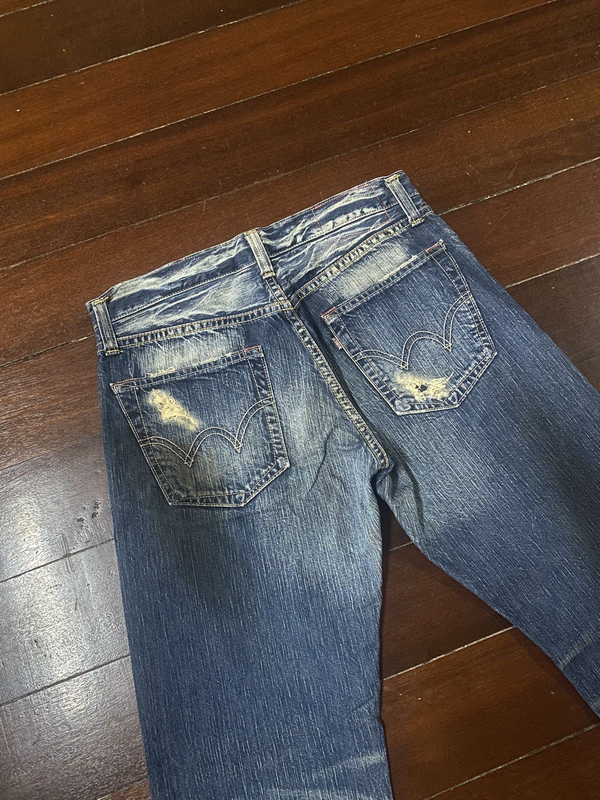 Edwin Rare Vintage Edwin 504 Clawmark Distressed Faded rusty Size US 34 / EU 50 - 17 Thumbnail