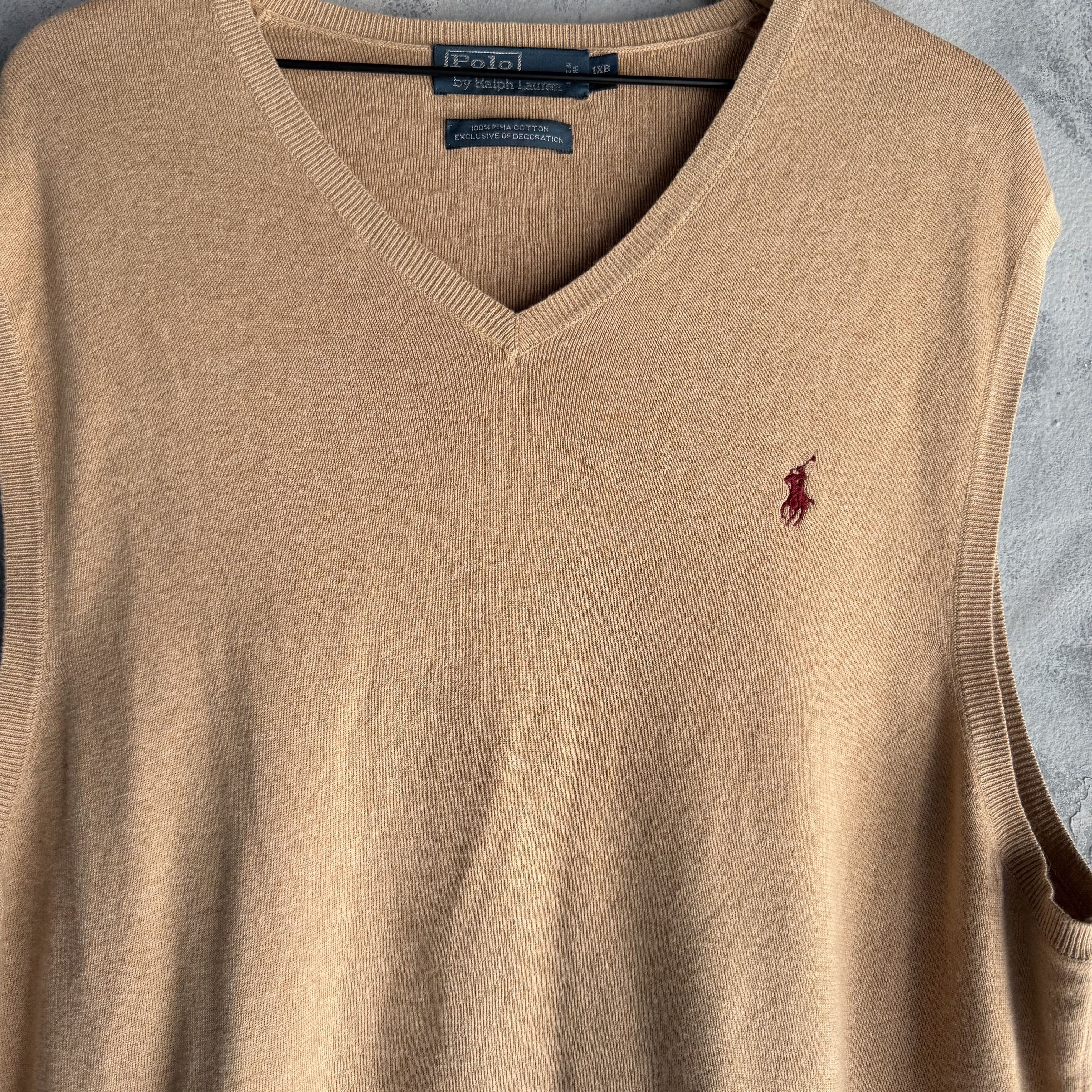 Polo Ralph Lauren Vtg Polo Ralph Lauren Sweater Vest Pima Cotton V-Neck 90s Size US XL / EU 56 / 4 - 2 Thumbnail