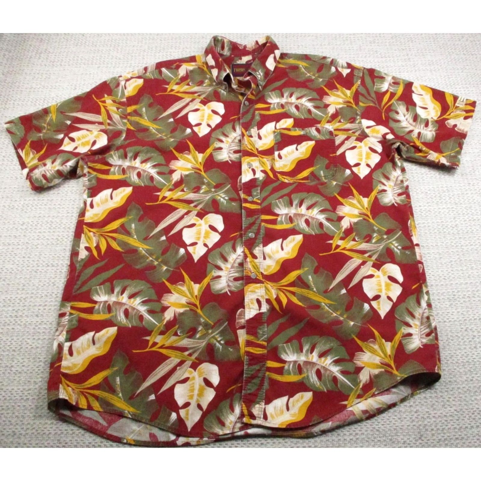 ALOHAS VINTAGE Twenty X Shirt Mens XL Red Hawaiian Aloha Tropical Button-Front Short Sleeve Shirt Boy? Size US XL / EU 56 / 4 - 2 Thumbnail