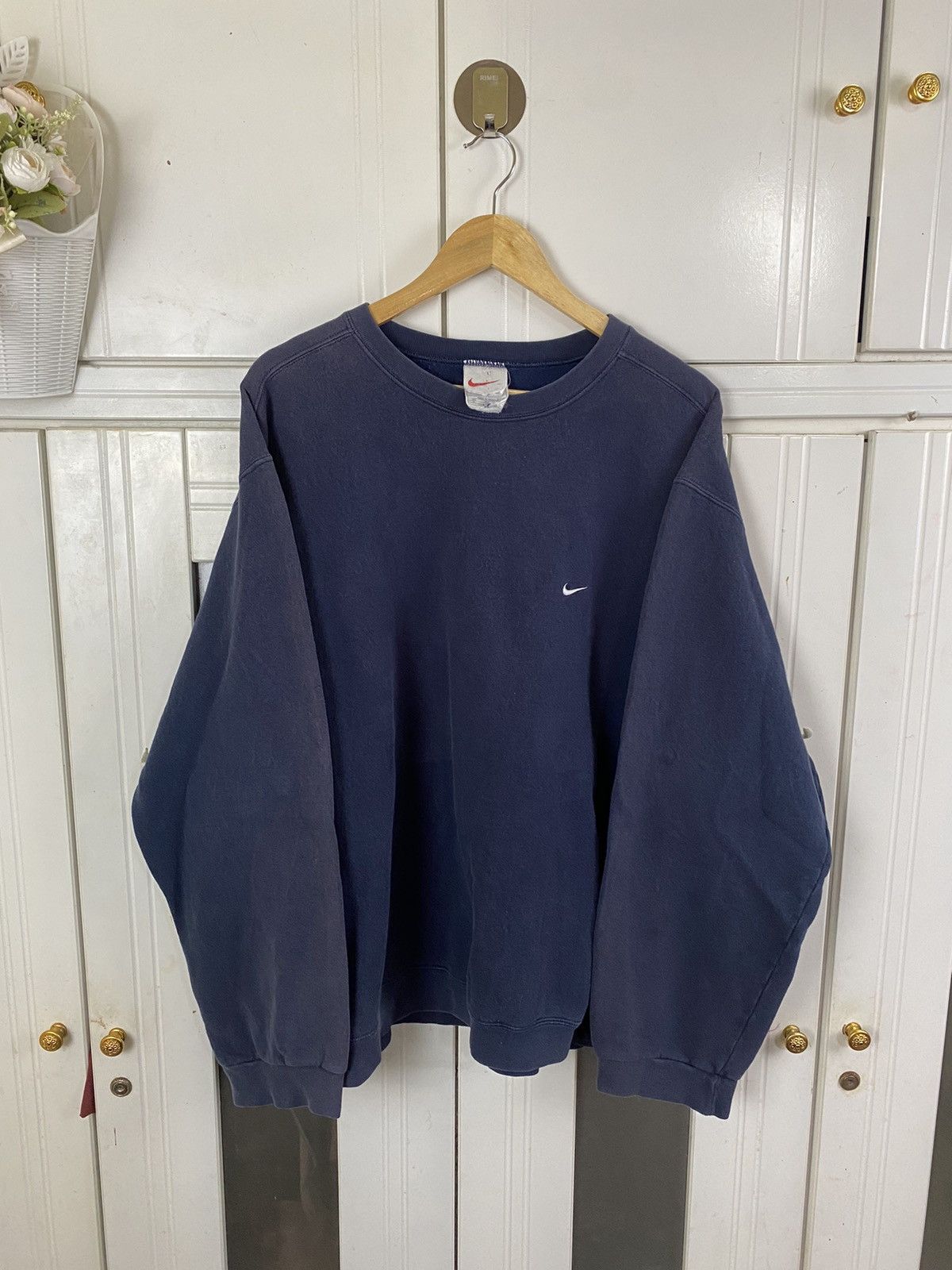 Nike × Vintage 90s Nike Swoosh Crewneck Size US XL / EU 56 / 4 - 2 Thumbnail
