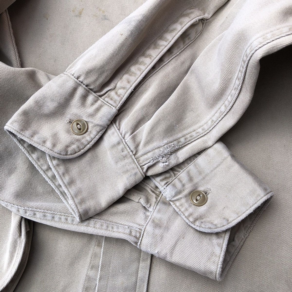 Sears Vintage 50's Sears Khaki Work Shirt Cat Eyes Button Size US L / EU 52-54 / 3 - 14 Thumbnail