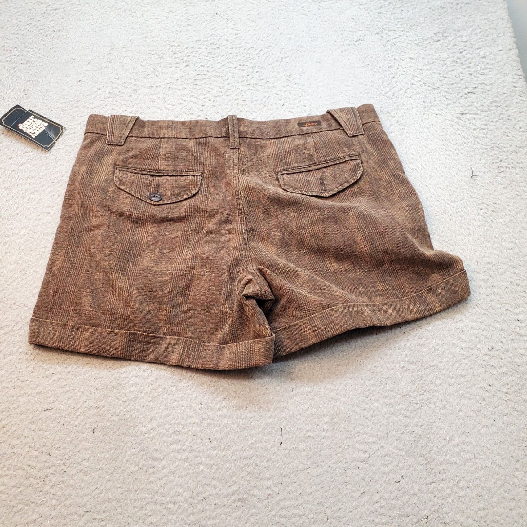 Lucky Brand Lucky Brand Chino Shorts Womens 32 Multicolor Houndstooth Flat Front Cuffed Hem Casual Shorts Size 24" / US 00 / IT 34 - 2 Thumbnail
