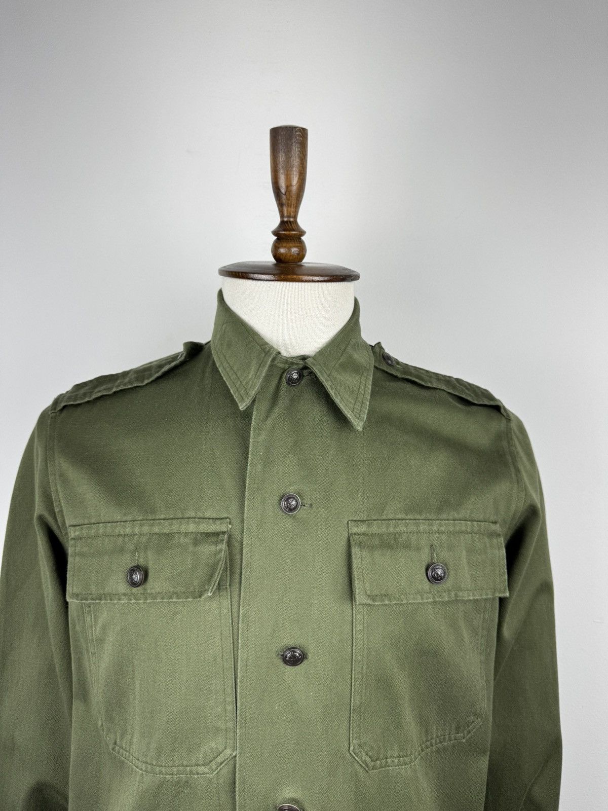 Other Men’s Vintage Unbranded 60’ Military Long Sleeve Khaki Shirt Size US M / EU 48-50 / 2 - 2 Thumbnail